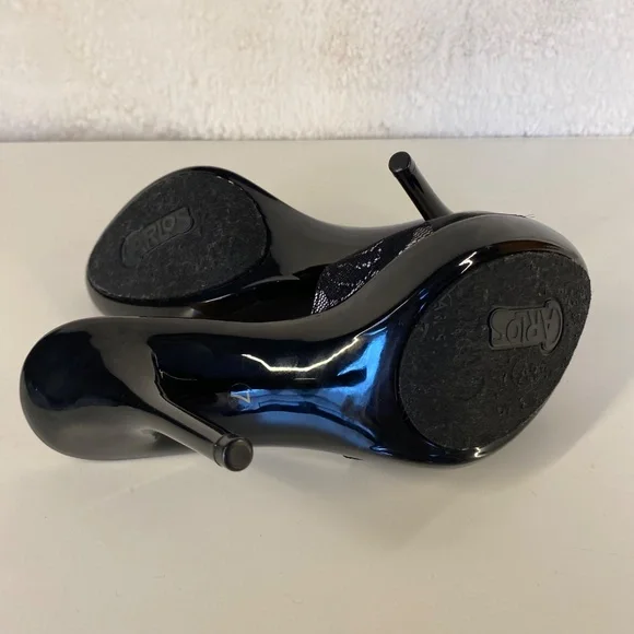 Carlos by Carlos Santana black open toe high heel shoes - US size 7 - Picture 6 of 7